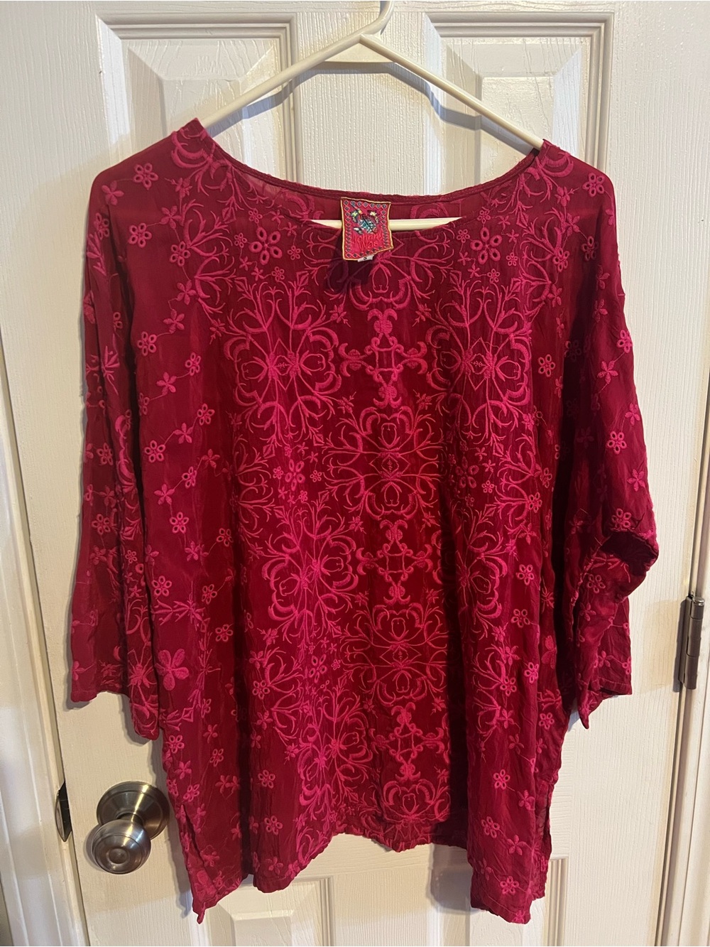 Johnny Was Jossy Embroidered Eyelet Top